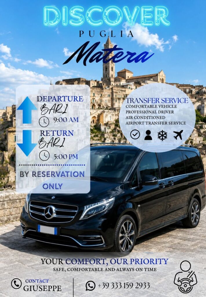 Discover Puglia: Come raggiungere Matera dall'Aeroporto di Bari con un transfer privato 730381997 122132196165175837 1835346813698685212 n