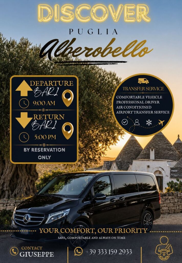 Discover Puglia: Come raggiungere Alberobello dall'Aeroporto di Bari con un transfer privato 730784444 122132175651175837 5542108359158894967 n
